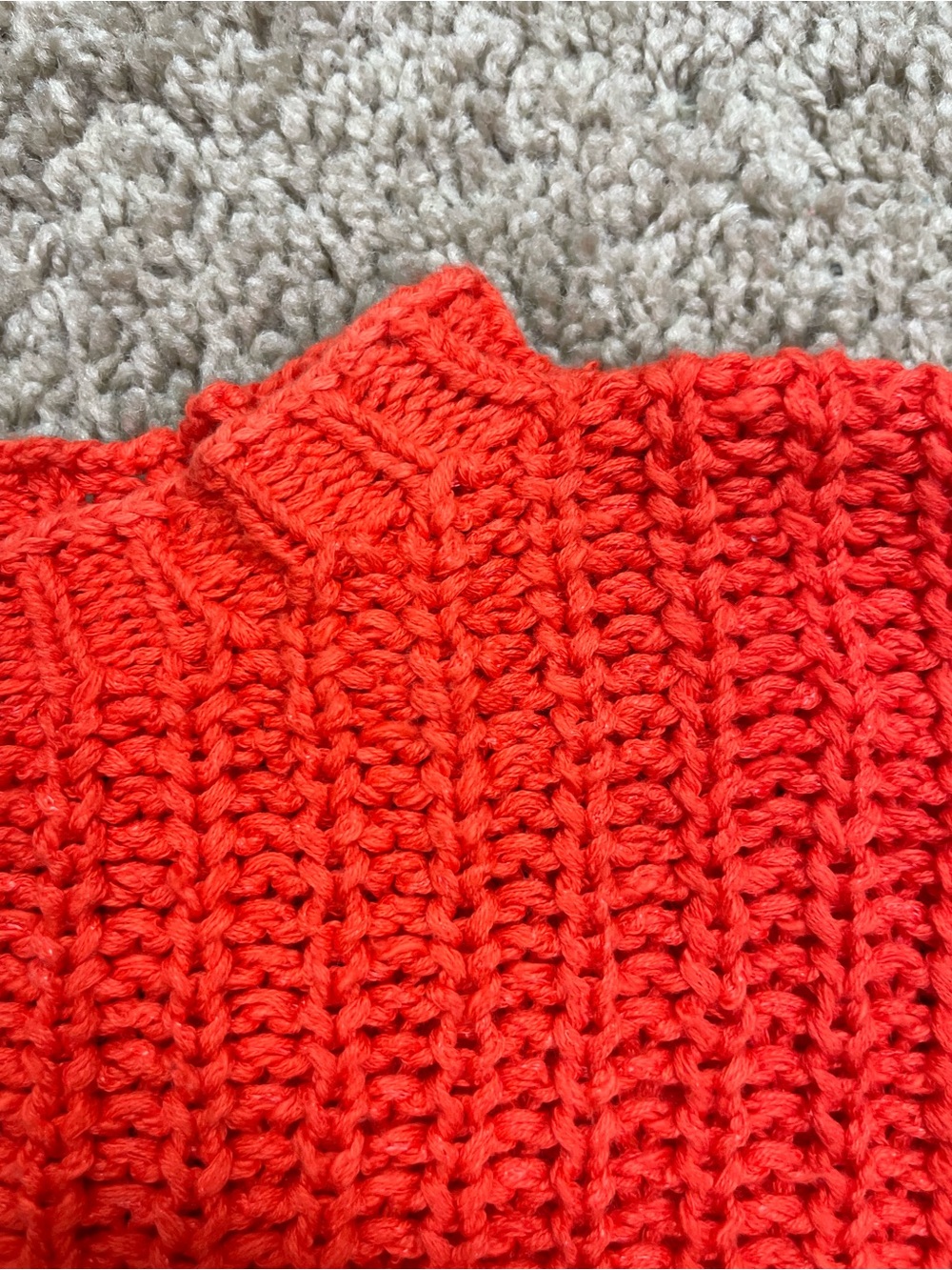 Eileen Fisher Bright Orange Crewneck Knit Sweater - Picture 4 of 10